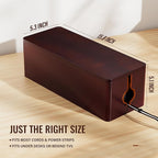 Cinati Large Cable Management Box, 15.8" Wooden Cable Organizer - Image 6
