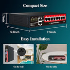 STEAMEMO 8-Port Gigabit PoE Switch | 2×Gigabit Uplinks + 2×1.25G SFP, AI VLAN - Image 6