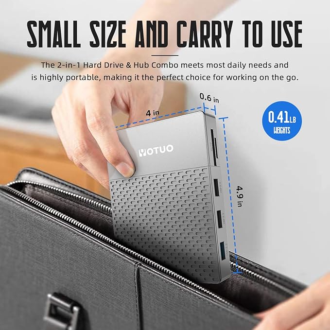 YOTUO Docking Station External Hard Drive Storage, USB-C Hub + HDD 7-in-1 - Image 5