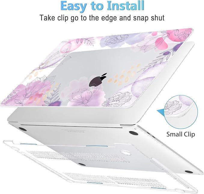 Mektron for MacBook Air 13 Case A1466/A1369, Snap-on Plastic Hard Shell Cover - Image 3