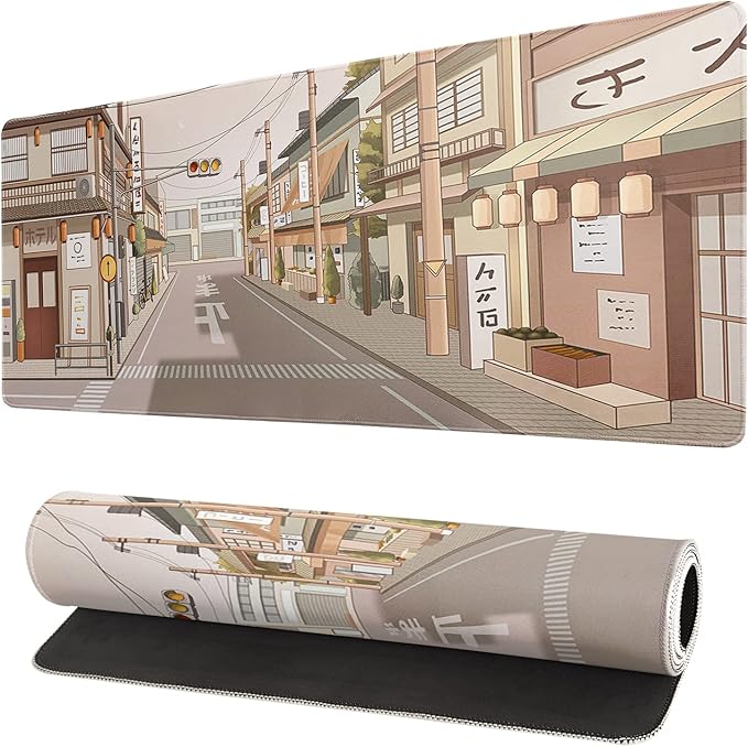 Tokyo Street Mouse Pad Anime Japanese Desk Mat Kawaii Large Gaming Mousepad XL by Siski