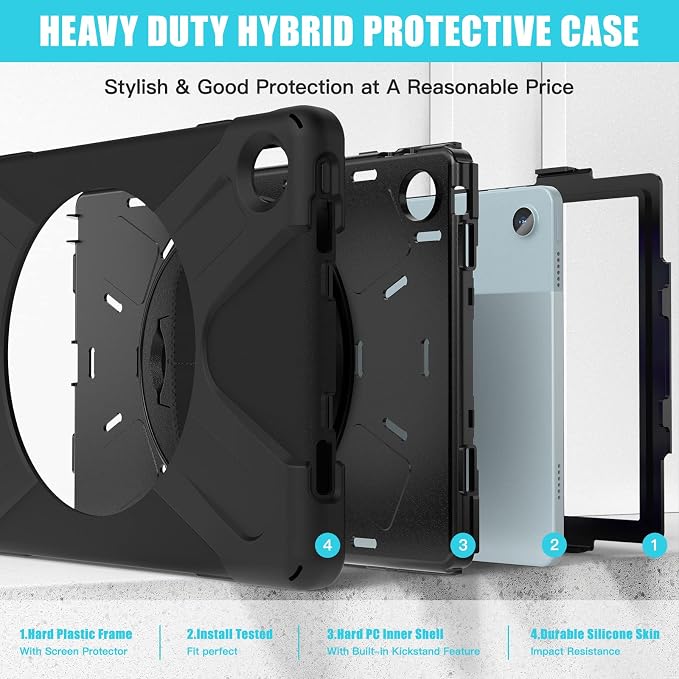 Junfire Shockproof Case for Lenovo Tab M10 Plus 3rd Gen 10.6" 2022, Heavy Duty - Image 6