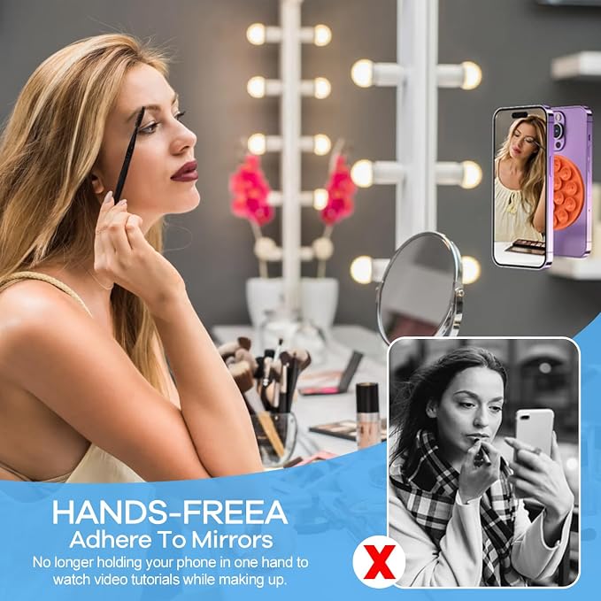 Silicone Suction Cup Phone Mount, Magnetic Suction Phone Case Stand, Mirror - Image 5