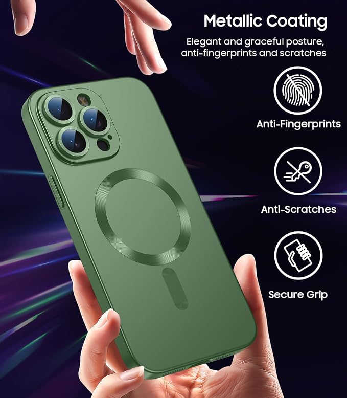 Magnetic for iPhone 14 Pro Max Case Slim Soft TPU Bumper Shockproof Metallic - Image 5