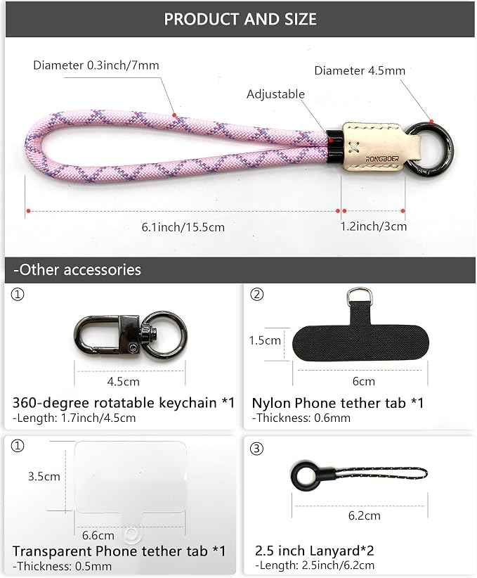 Handmade Cowhide Leather Phone Wrist Strap, Universal Adjustable Key Lanyard - Image 5
