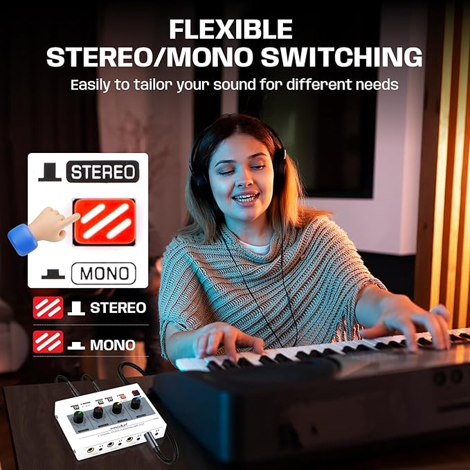 4 Channel Headphone Amplifier 7 Color Light Headphones Amp - Image 4
