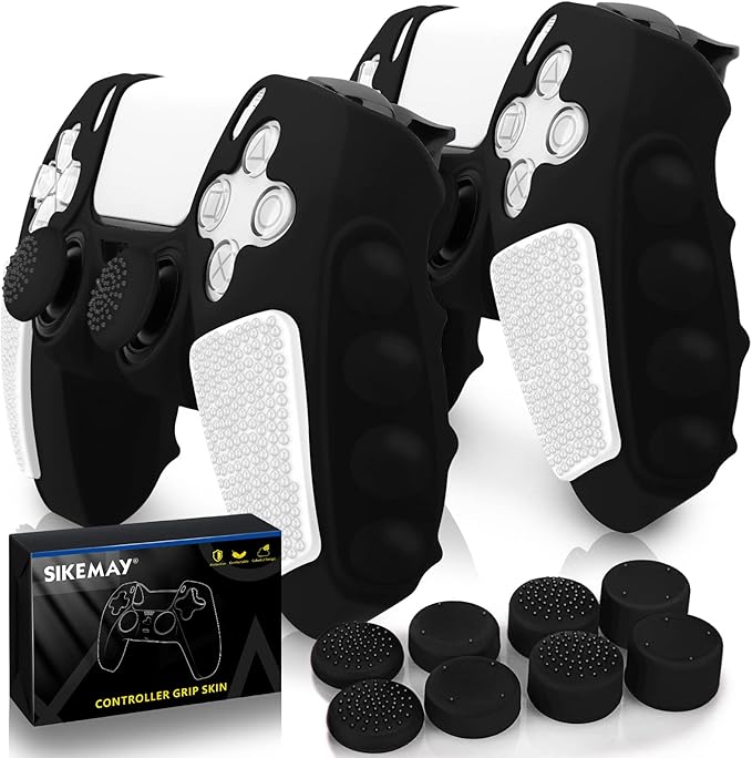 SIKEMAY Anti-Slip PS5 Controller Skin, Soft Thicken Non-Slip Studded Silicone by SIKEMAY