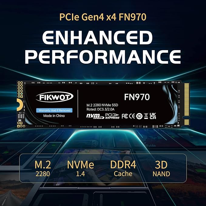 FN970 2TB M.2 2280 PCIe Gen4 x4 NVMe 1.4 Internal Solid State Drive - Image 4
