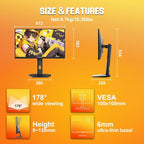 SANSUI 27 inch WQHD 2560x1440 300Hz 240Hz Gaming Monitor, FastIPS 1ms Computer - Image 9