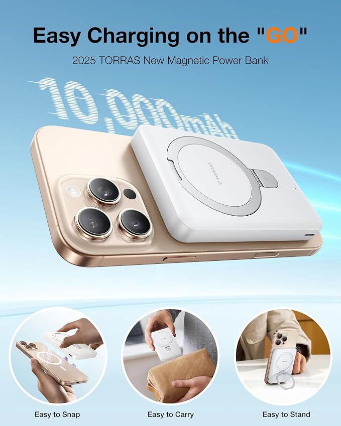 TORRAS 10000mAh Magnetic Portable Charger Power Bank - Image 2