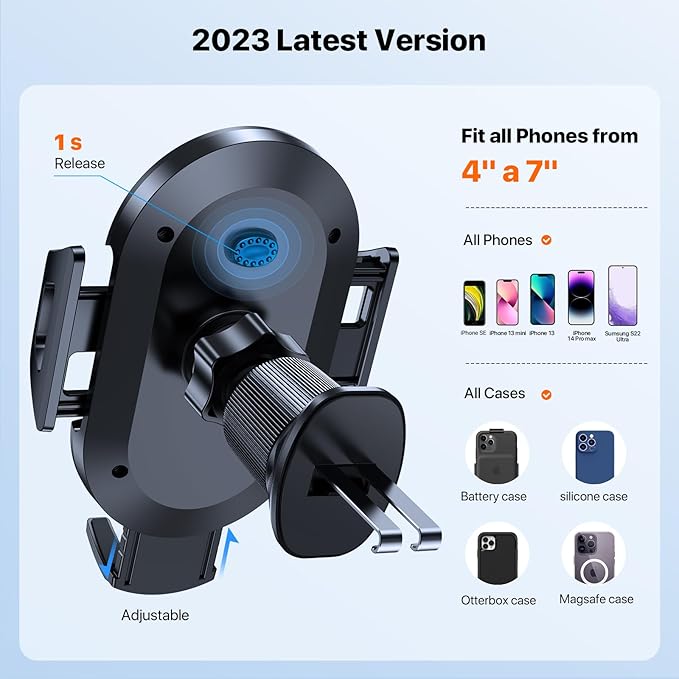 Miracase Phone Holders for Your Car, Universal Cell Phone Car Mount, 3-in-1 - Image 6