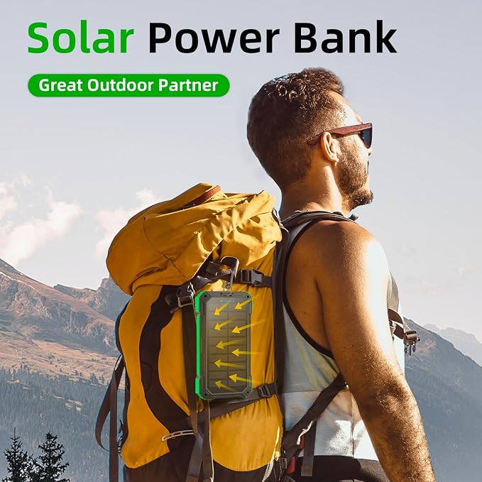 Solar Charger Power Bank 49800mAh Wireless Portable Phone Charger, 22.5W QC3.0 - Image 9