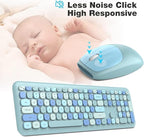 KNOWSQT Wireless Keyboard and Mouse Combo, Pale Blue Full-Sized 2.4G Silent - Image 5