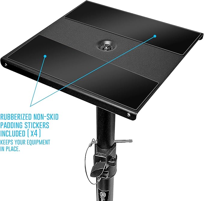 AxcessAbles Studio Monitor Speaker Stands Pair. 80lb Capacity per Stand. - Image 4