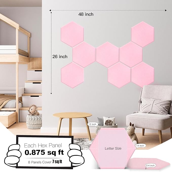 Mollywell Hexagon Acoustic Panels, High Density, Soundproofing, Decorative - Image 4