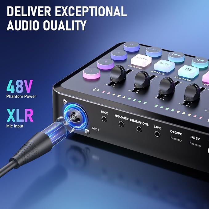 F11 Gaming Audio Mixer, Sound Board - Image 3
