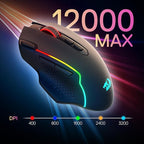 Redragon M810 MAX 3-Mode Wireless Gaming Mouse, 12000 DPI Wired/Wireless RGB - Image 7
