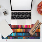 Large Gaming Mouse Pad for Desk, Bookshelves Full of Books Desk Mat, Colorful - Image 7