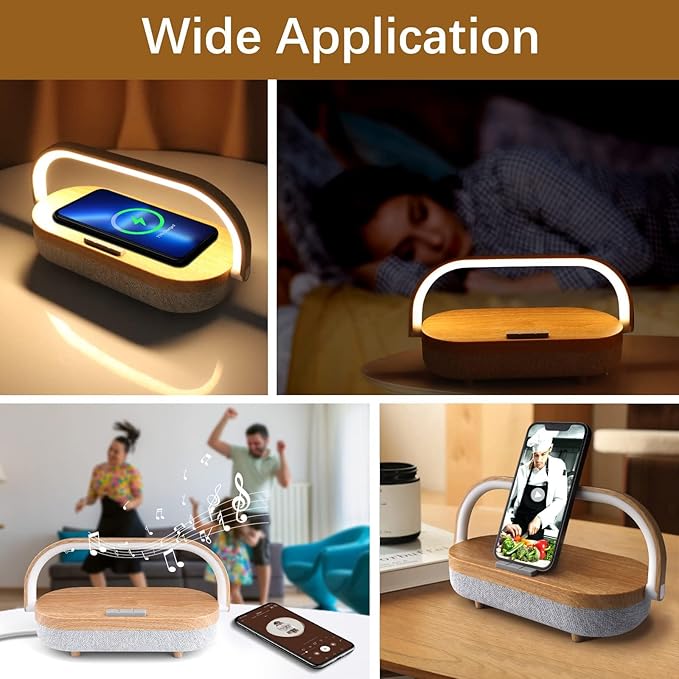 LED Bedside Lamp, Touch Lamps for Bedroom Nightstand MA, 4 in 1 Bedside Table - Image 7