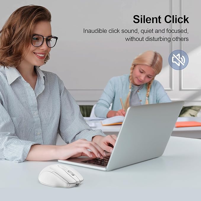 TECKNET Wireless Mouse Rechargeable 4800 DPI Silent USB A & Bluetooth Mouse 6 - Image 6