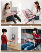 Laptop Desk for Bed with Cooling Fan, SAIJI Height & Angle Adjustable Laptop - Image 4