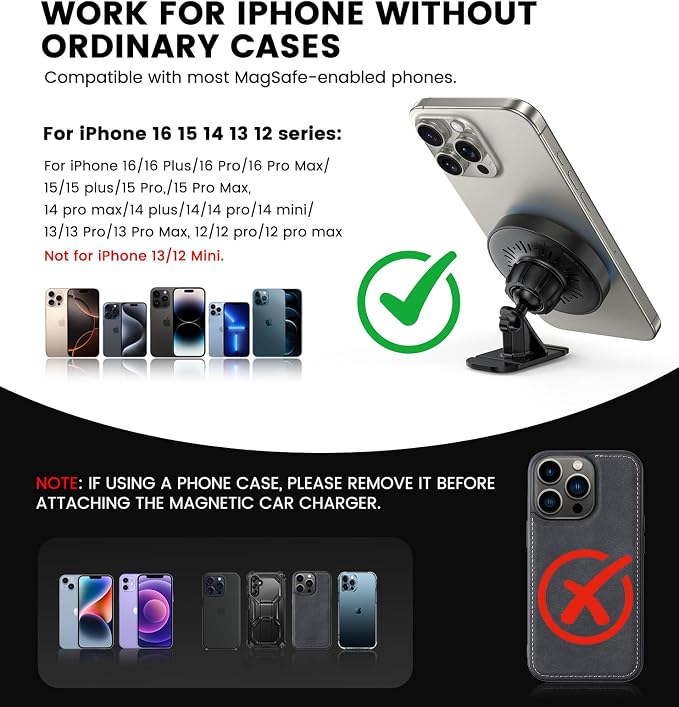 Mag-Safe Car Mount Charger 15W Magnetic Wireless Car Charger - Image 5