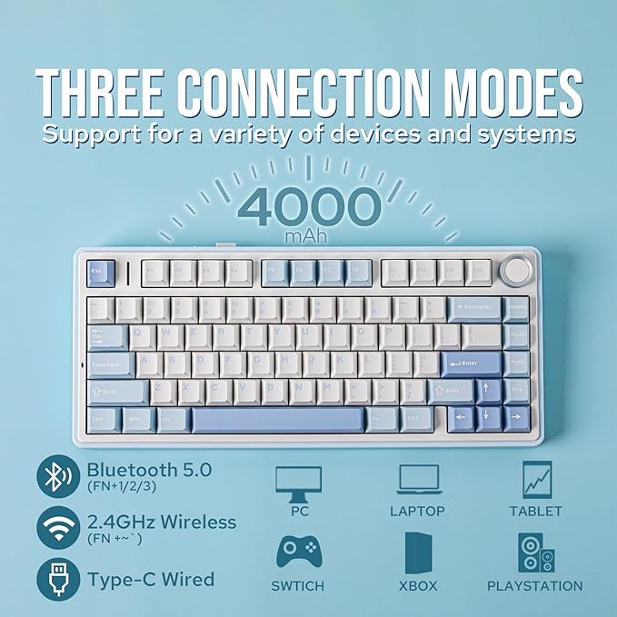 EPOMAKER x Aula F75 Gasket Mechanical Keyboard, 75% Wireless Hot Swappable - Image 3