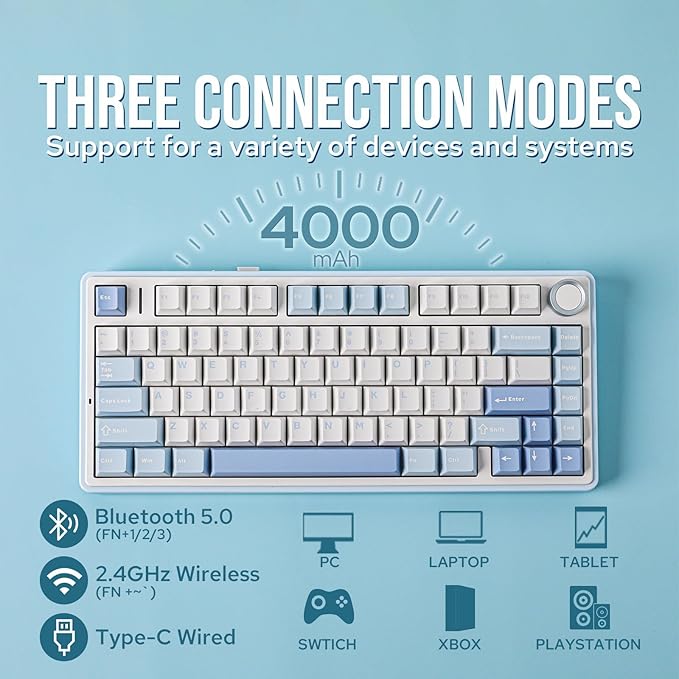EPOMAKER x Aula F75 Gasket Mechanical Keyboard, 75% Wireless Hot Swappable - Image 3