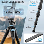 SIRUI Carbon Fiber Camera Tripod, 50.7" Professional Heavy Duty Tripod - Image 2
