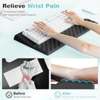 Ospelelf Keyboard Stand with Wrist Rest Comfortable Ergonomic Riser Holder Pad - Image 2