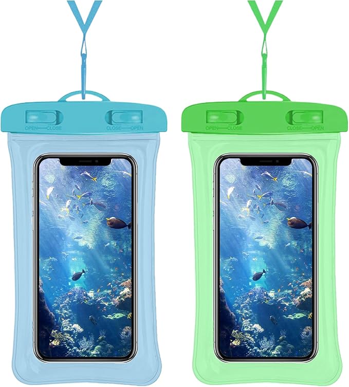 2 Pcs Waterproof Phone Pouch, Universal IPX8 Floating Waterproof Cell Phone by Gartmost