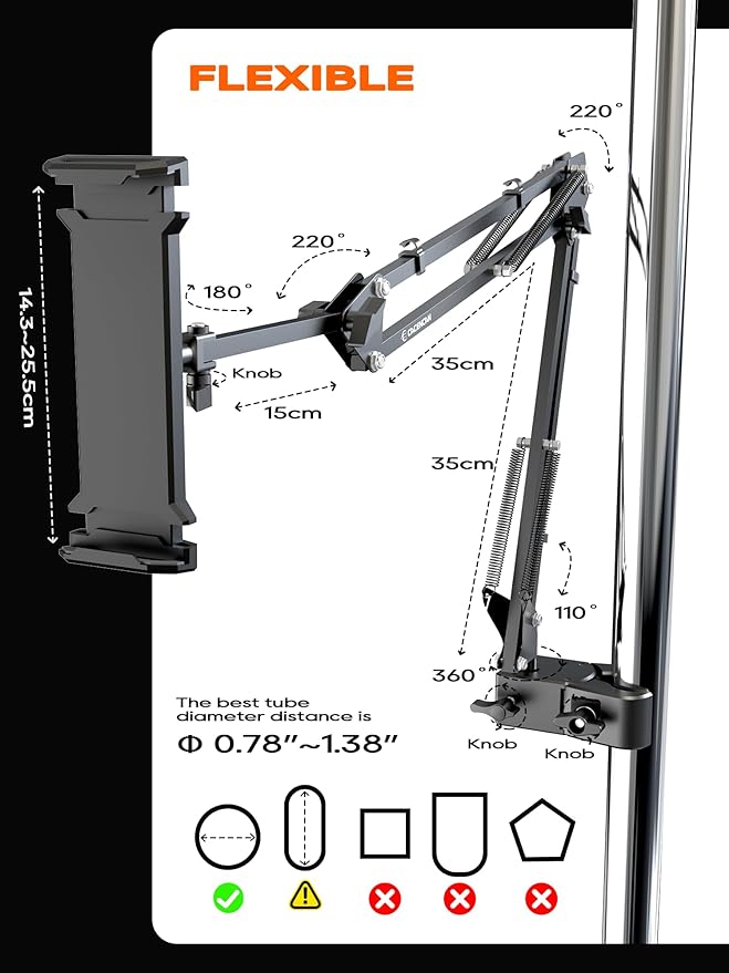 Tablet Stand, Tablet Mount Adjustable - Image 7