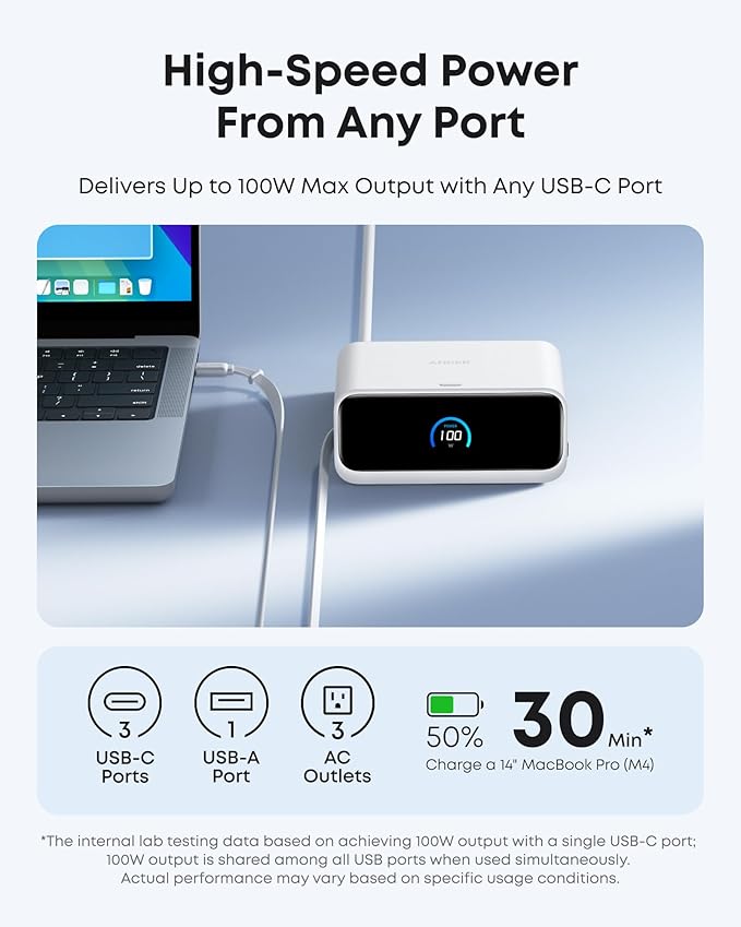 Anker Nano Charging Station, 7-in-1 USB-C Power Strip - Image 5