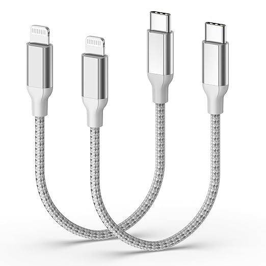 1ft USB C to Lightning Cable Short, 12inch Nylon Braided Type C to Lightning by AceceneUSBChargingCables