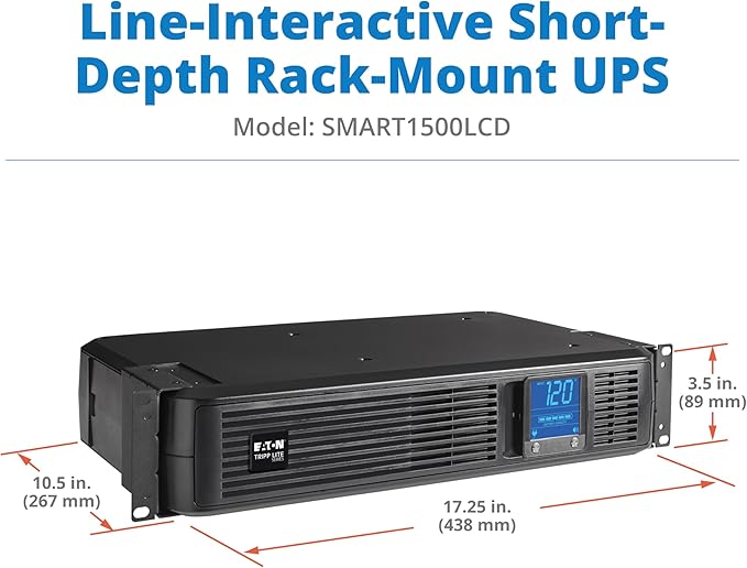 Tripp Lite SMART1500LCD 1500VA Rack Mount UPS Battery Backup, 8 Outlets - Image 6