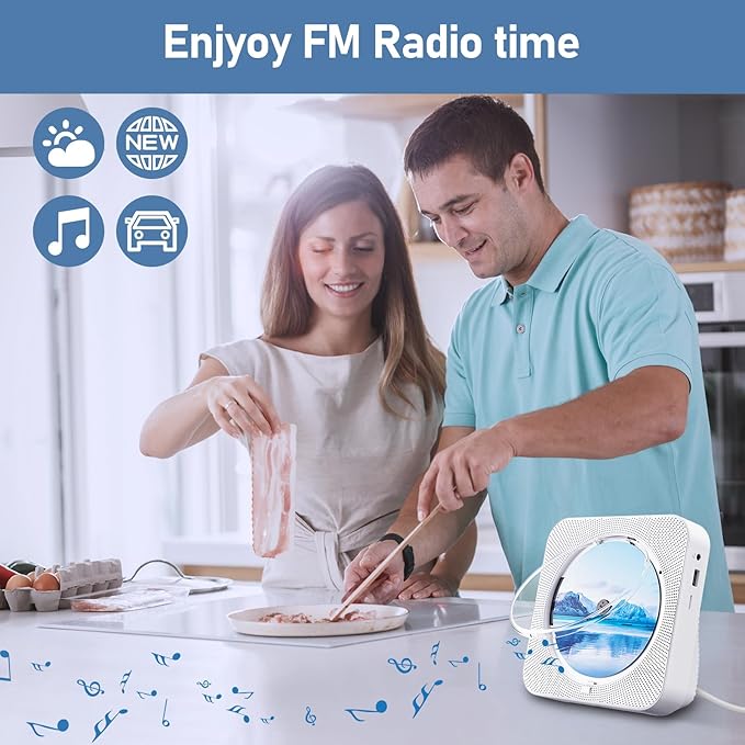 CD Player Portable Bluetooth 5.1 Desktop CD Player - Image 7