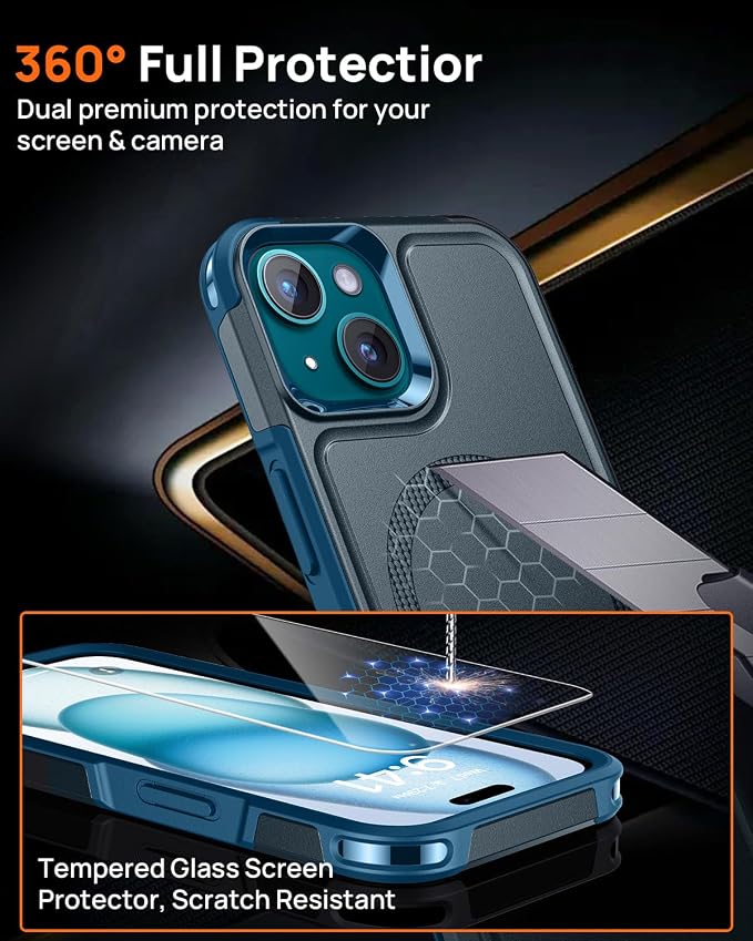Lanhiem for iPhone 15 Case Magnetic, Heavy Duty Tough Rugged Phone Cover for - Image 7