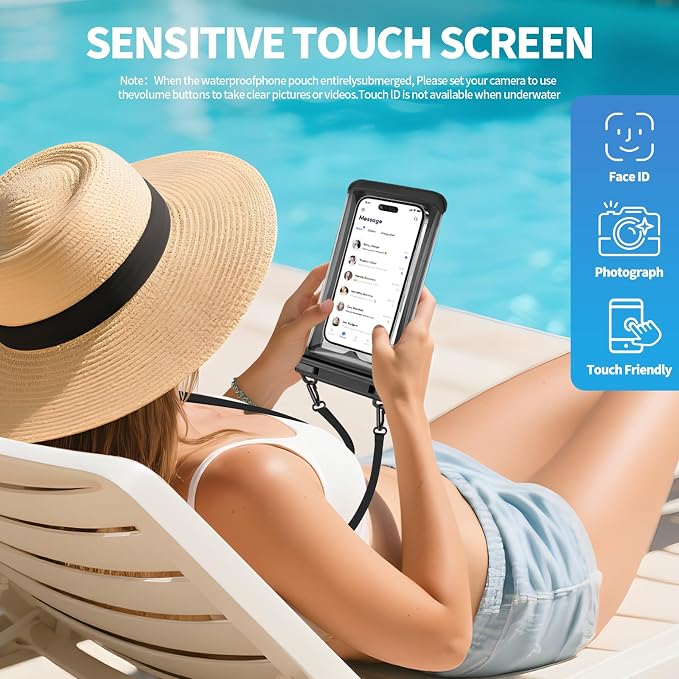 2 Pack Waterproof Phone Pouch, IP68 Waterproof Phone Cases Floating Up to 8.5" - Image 7