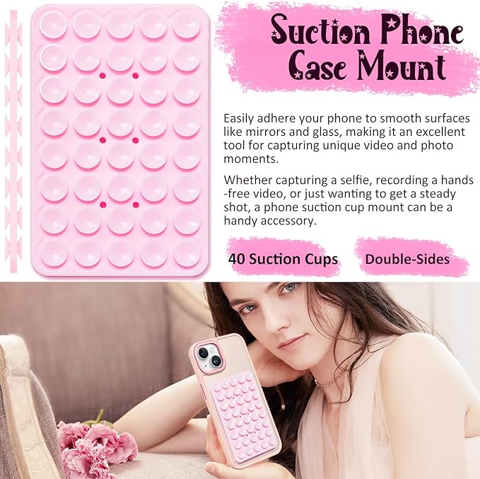 2 Pack Silicone Suction Cup Phone Case Mount Double Sided, Hands-Free Strong - Image 2