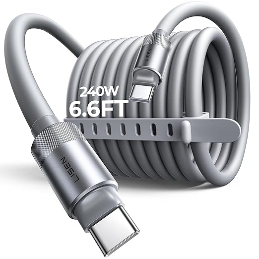 LISEN 6.6FT USB C Cable Fast Charging, Chubby 240W Cable USB C to USB C Fast by Lisen