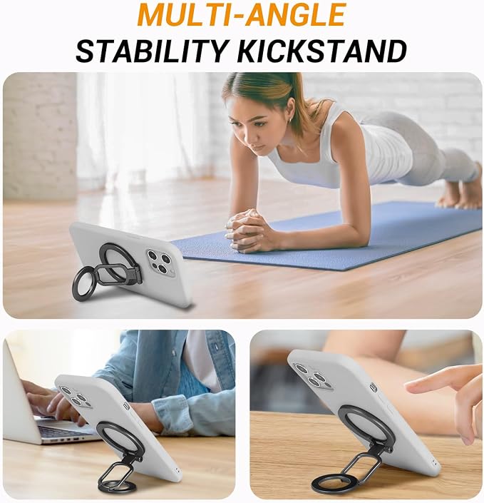 Magnetic Ring Holder Grip, Adjustable Magnet Phone Ring Stand, Strong Double - Image 5