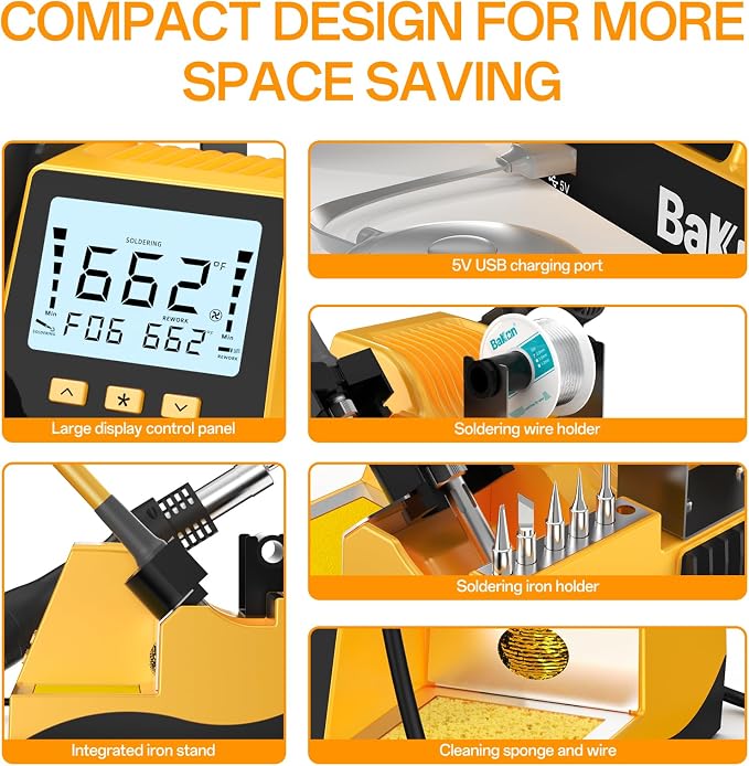 BK602S Soldering Iron & Desoldering Gun 2-In-1 Set, Hot Air Rework Station Diy - Image 4