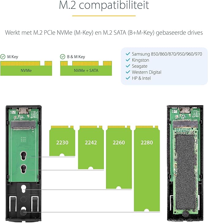 StarTech.com USB-C 10Gbps to M.2 NVMe or M.2 SATA SSD Enclosure - Image 5