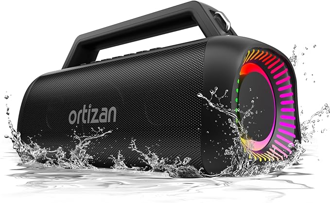 Ortizan Portable Bluetooth Speaker Loud, 80W Peak, Bass Up, 20H Playtime by Ortizan