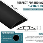 Floor Cord Cover, Cable Protector, 0.63W x 0.31H inches, Wire Cover - Image 5
