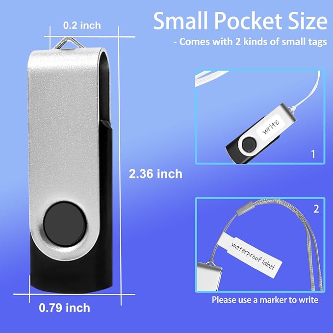 Thumb Drive 4GB FAT32 USB Flash Drives 20 Pack 4 GB USB 2.0 Jump Drives - Image 5