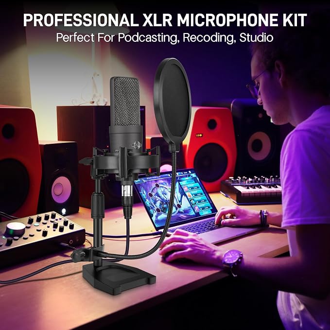 XLR Microphone Professional Cardioid Gaming Mic Kit - Image 2