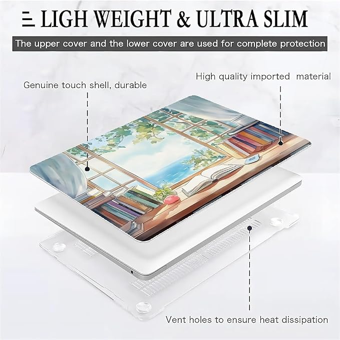 Compatible with MacBook Air 13.3 13.6 Inch Case 2022 2021 2020 2019 Plastic - Image 2