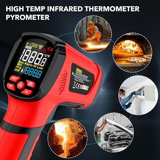 MESTEK Infrared Thermometer Temperature Gun, -40℉~3632℉, Non Contact Digital - Image 8