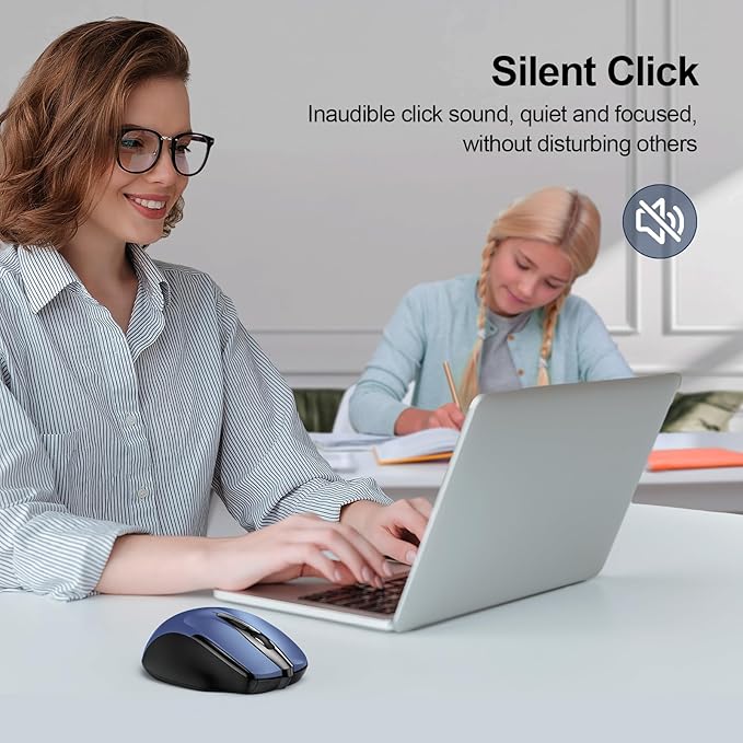 TECKNET Wireless Mouse Silent 4800 DPI Computer USB A & Bluetooth Mouse 6 - Image 5